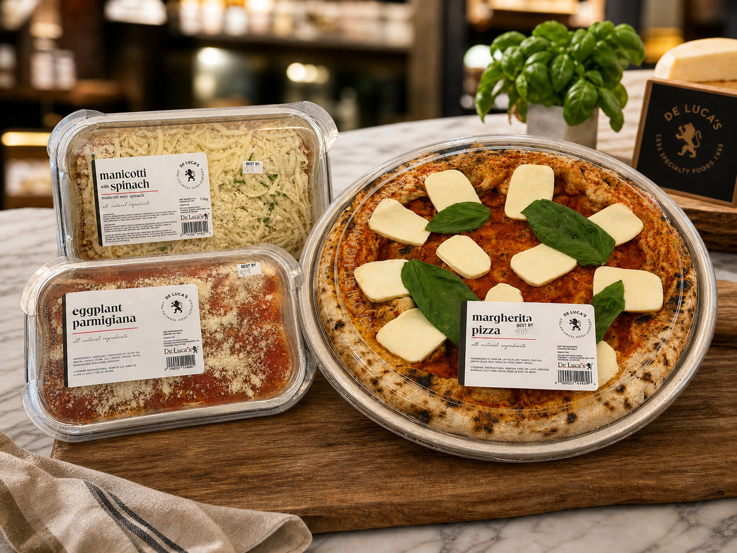 Prepared fresh in-house Italian meals at De Luca's Winnipeg