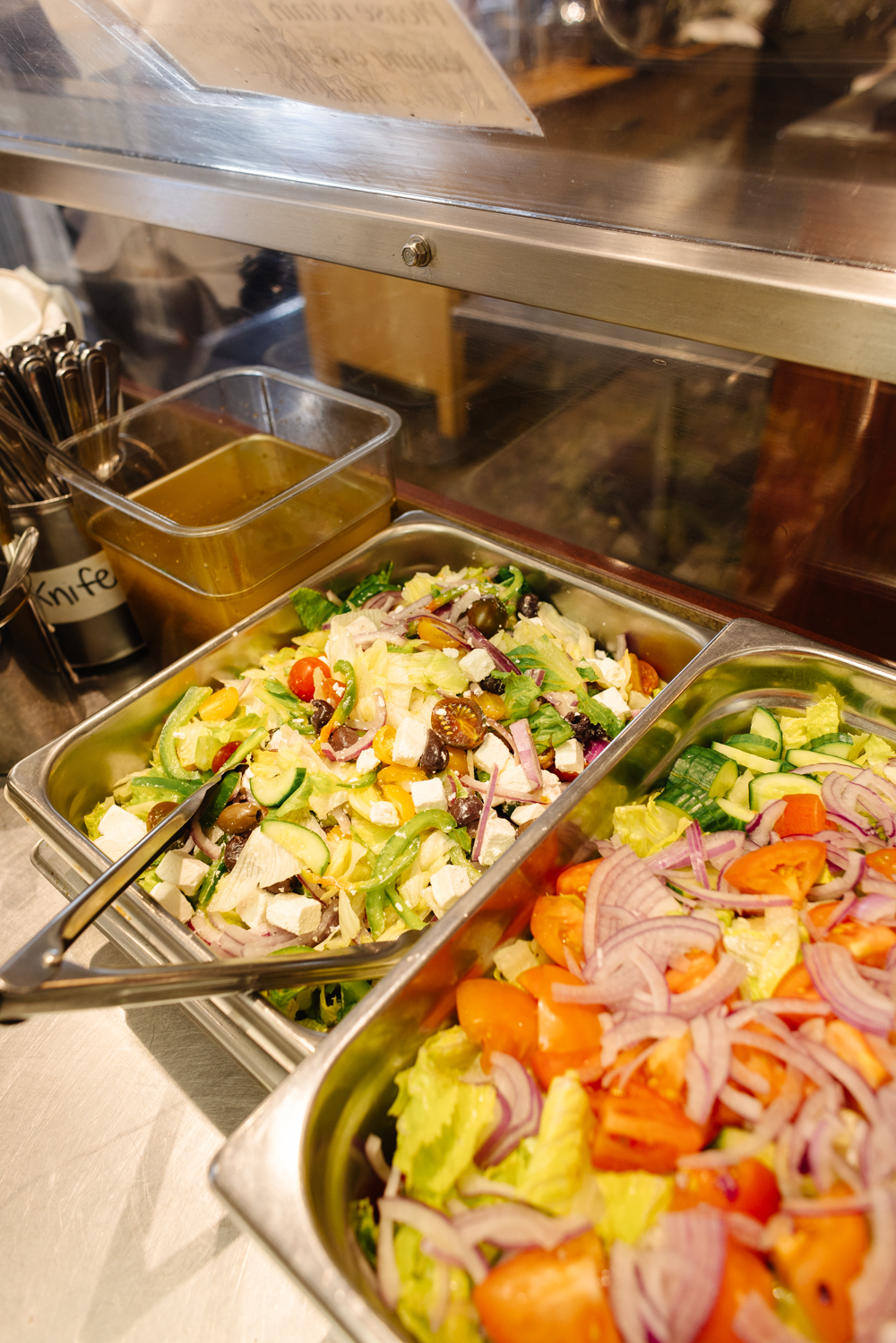 Fresh salads and Italian food at De Luca's